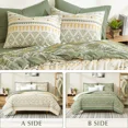 thumbnail image 3 of Amberspace Boho 7-piece Bed in a Bag Comforter Set with Sheets,Olive Green,Queen, 3 of 8