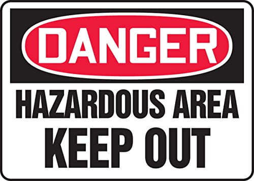 Red/Black on White 10 Height 14 Wide 10 Length 0.004 Thickness Vinyl 10 Length Accuform MADM044VS Adhesive LegendDANGER HAZARDOUS AREA KEEP OUT Sign 0.004 Thickness 10 Height 14 Wide
