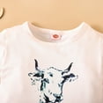 thumbnail image 5 of Little Girls' Outfits Summer Short Sleeve Letter Cow Prints Tops Pants Two Pieces Children Sets for Girls Size 7-8T, 5 of 7