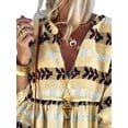 thumbnail image 3 of FASHIONWT Women Plus Size 3/4 Sleeve Printed Loose V-Neck T-Shirt Dress, 3 of 4