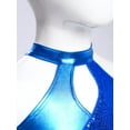 thumbnail image 5 of LiiYii Kids Girls Sequins Sleeveless Halter Backless Crop Tops Modern Jazz Hip Hop Dance Tanks Shirt Ballroom Blue 14, 5 of 7