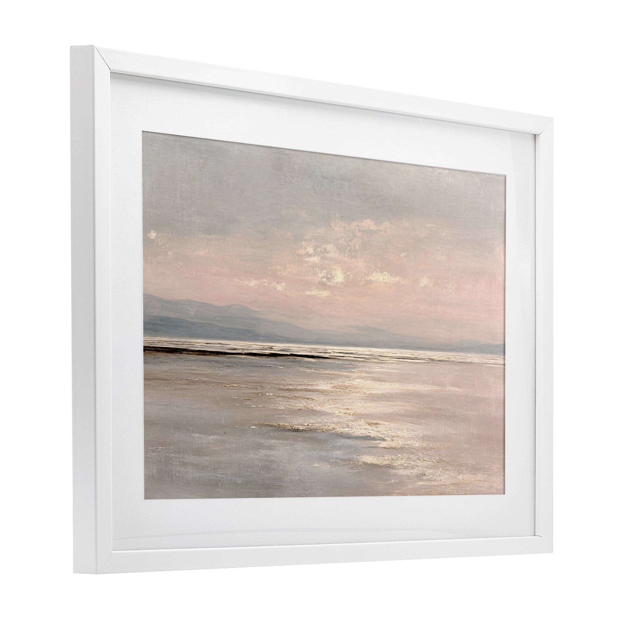 Stupell Industries Vast Blush Seascape White Framed Print Under Glass, design by Jacky Ngan