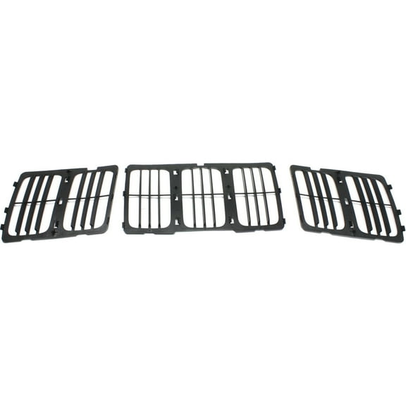 For Jeep Grand Cherokee 2014 2015 2016 Grille | Inner Mesh | Louvered Style | 3-Pieces | Made of Plastic | Black | Replacement For CH1200369 | 68143073AC