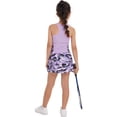thumbnail image 2 of renvena Kids Girls 2PCS Tennis Skateboard Uniform Racer Back Vest Top with Built-in Shorts Golf Skorts Outfit Camouflage Purple 8, 2 of 7