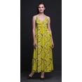 thumbnail image 3 of Bimba Robe Longue Maxi d'Été à Imprimé d'Oiseaux pour Femmes à Col en V, Tenue de Villégiature de Vacances - Petit, 3 of 6