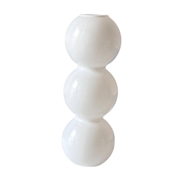 Jarrón de burbujas de vidrio, florero de vidrio, adorno para jardín, decoración de oficina, accesorios Blanco