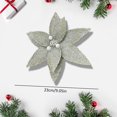 thumbnail image 2 of Christmas Glitter Flowers, Artificial Poinsettia Flower Ornament, Shining Christmas Tree Decorations, Holiday Floral Decor for Wreath Garland Wedding Party Xmas Home Decoration,Light Gray, 2 of 7