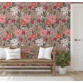 thumbnail image 5 of S4sassy Removable Nature-inspired Waterproof Wall Wrap, Finish Wallcover, Blooming Garden Flower Contact Paper for Walls, Cabinet, Dresser, Self Adhesive Vinyl Wallpaper Roll- Taupe(25"x360"), 5 of 9