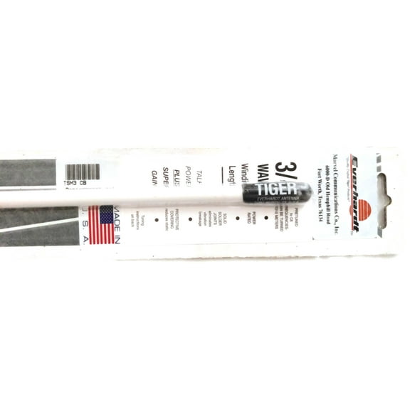 Everhardt TSM3-W 3/4 Wave 3 ft Fiberglass “Super Flex” CB Radio Antenna - White