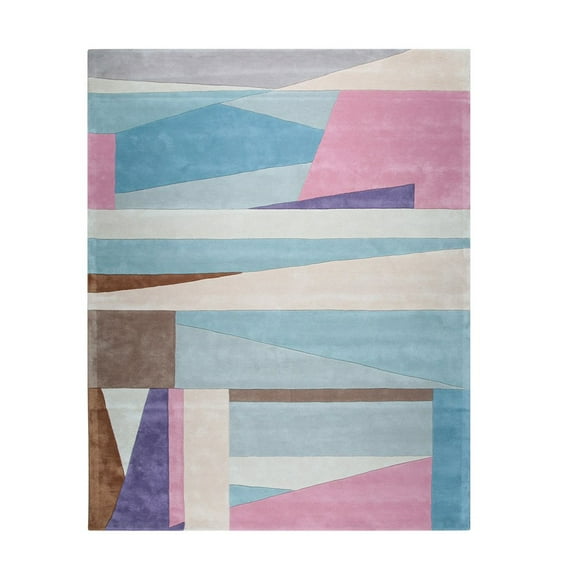 EORC Multicolored Hand-Tufted Wool Contemporary Modern Rug, 6' x 9'