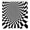 thumbnail image 2 of Ambesonne Psychedelic Shower Curtain, Optical Illusion Tunnel, 69"Wx70"L, Charcoal Grey White, 2 of 4