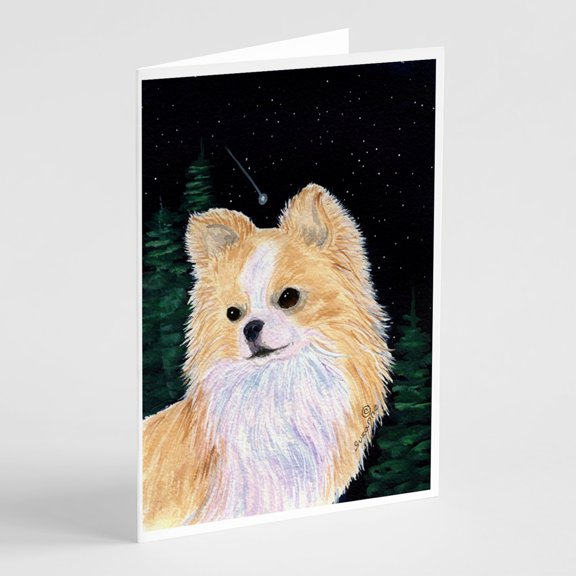 Starry Night Chihuahua Greeting Cards and Envelopes Pack of 8
