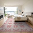 thumbnail image 3 of ODIKA 9'x12' Washable Area Rug Pink Dainty Feminine Balanced Geometric Framework Round for Master Suite, California King, Under Bed, Non-Shedding, Easy Care, 3 of 7
