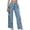 Light Blue, variant on WREESH Womens Jeans Fashion Denim Button Zipper Solid High Waist Pockets Jeans Long Trousers Light Blue