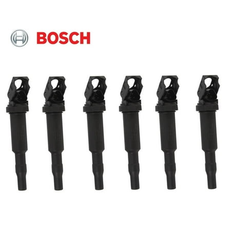 BMW Set of 6 Ignition Coils with Spark Plug Connectors (Original BOSCH (Bosch Shx3ar75uc Best Price)