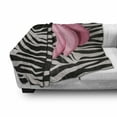 thumbnail image 2 of Bananas Soft Flannel Fleece Throw Blanket, Pink Bananas on Zebra Animal Print Design, Cozy Plush for Indoor and Outdoor Use, 50" x 60", Pink Grey, by Ambesonne, 2 of 5