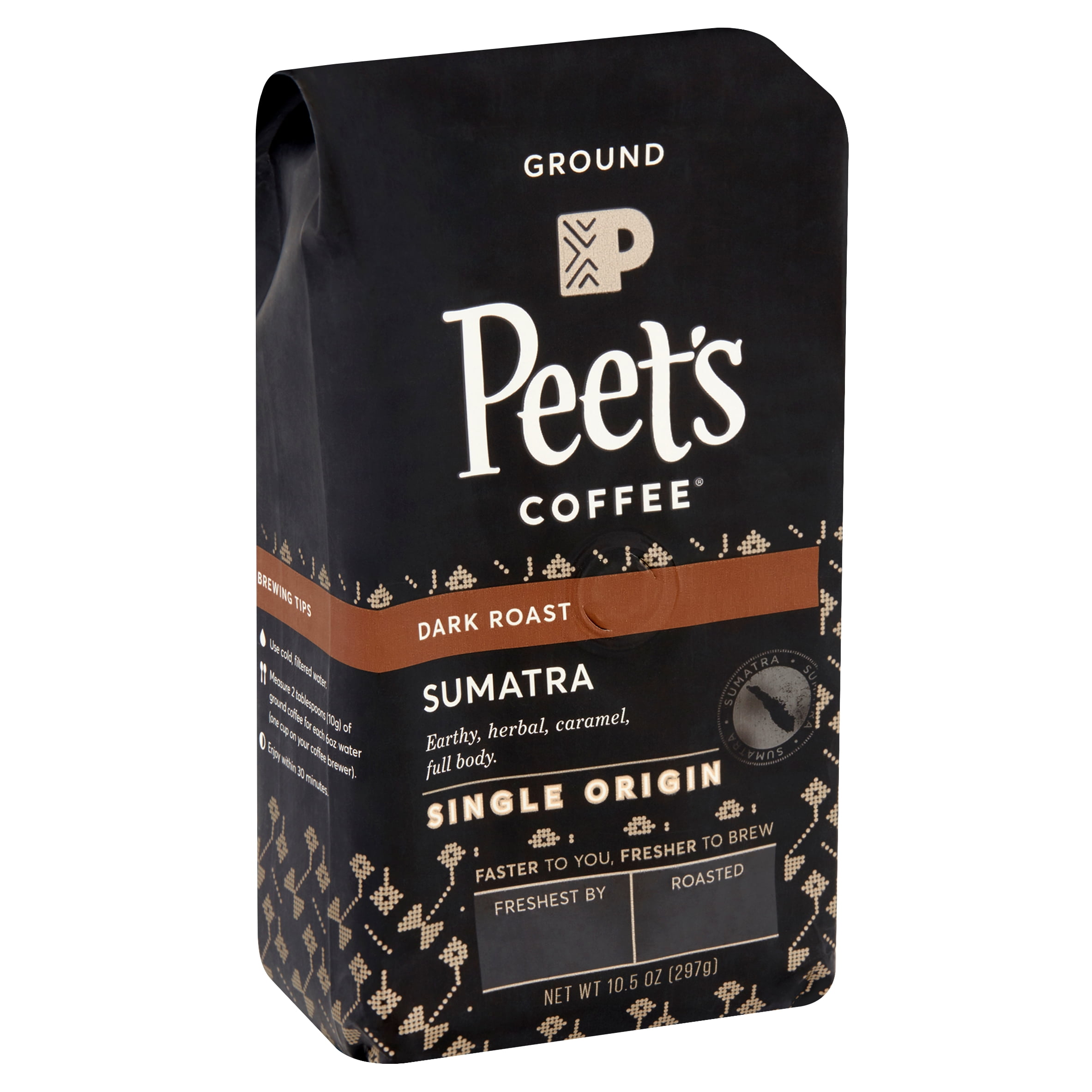 Peet's Coffee Sumatra Single Origin Dark Roast Ground Coffee, 10.5 oz