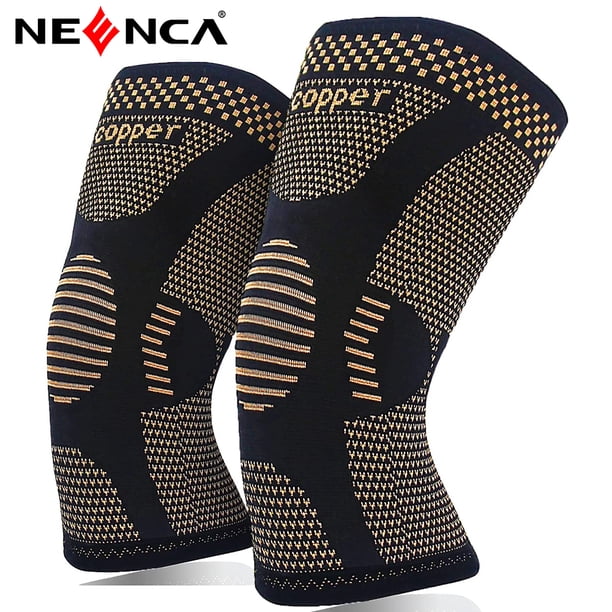 Rodilleras deportivas, paquete de 2 rodilleras de compresión para hombres, mujeres, deportes al aire libre, fitness, correr, protección de rodillas NEENCA HX041