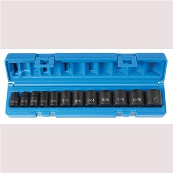 Grey Pneumatic GRY-1202 0.38 in. Drive 12 Point Standard Length Socket Set - 12 Piece