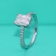 thumbnail image 4 of Anillo rectangular de cuatro garras de moissanita para niñas, plata de ley S925 con microincrustaciones, boca cerrada, moda simple, 4 of 5