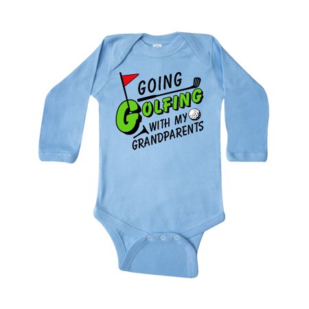 

Inktastic Going Golfing with my Grandparents- kids golf Gift Baby Boy or Baby Girl Long Sleeve Bodysuit