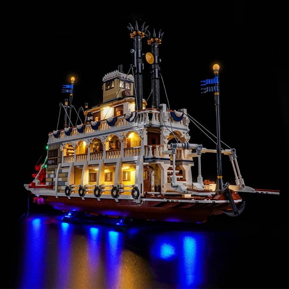 ‌LED Light Compatible with Legos 21356 Building Set, LED Light Kit for Legos 21356 Canal Steamboat Building Toy, Only Decoration Lights, No Building Model Kit