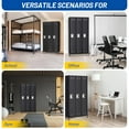 thumbnail image 3 of Accreate 3 Doors Office Storage Lockers, Metal Lockers for Employees with 9 Hooks and 3 Shelves, 72" Tall Steel Storage Cabinet Locker for Home, School, Office, Gym, Black, 3 of 9