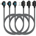 thumbnail image 7 of Fostbeen 3 Pack Gaming LED Nylon Braided Charge USB Data Cable Compatible with Phone/Pad/Pod (6.5FT Black/2M), 7 of 7