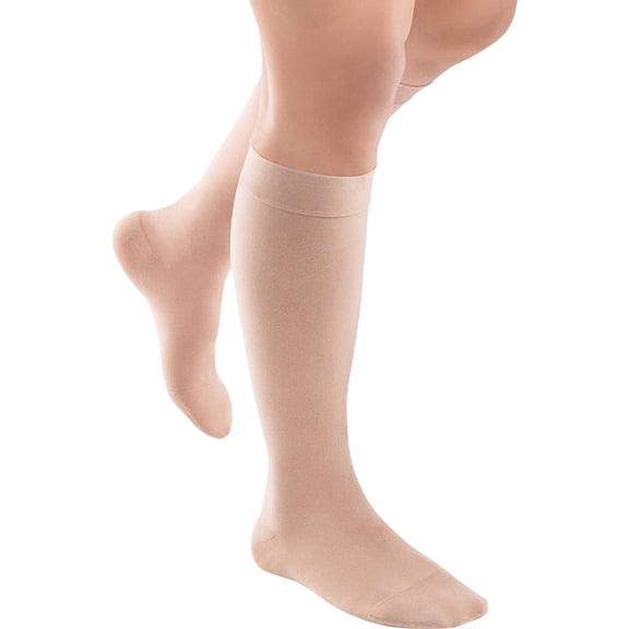 Jobst ACTIVA Opaque Compression Knee High Socks - 20-30mmHg Silky Beige Medium