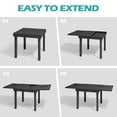 thumbnail image 4 of Pellebant 9-Piece Aluminum Patio Dining Set for 8, Outdoor Expandable Table and Stackable Chairs, Black, 4 of 5