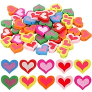 Guichaokj Love Wood Chips 50 Pcs Romantic Wooden Beads Hearts for Crafts Decor Accessories Child