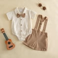 thumbnail image 4 of Boys Romper Suspender Gentleman Outfit â Versatile Summer Formal Wear in Sizes 3-18 Months, Classic Baby Boy Suit for Wedding and Daily Wear, 4 of 8