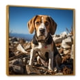 thumbnail image 2 of Designart "Beagle Dog Rescued on Rocky Terrain" Animals Framed Wall Art - Traditional White Dog Beagle Hallway Framed Wall Art Decor, 2 of 6