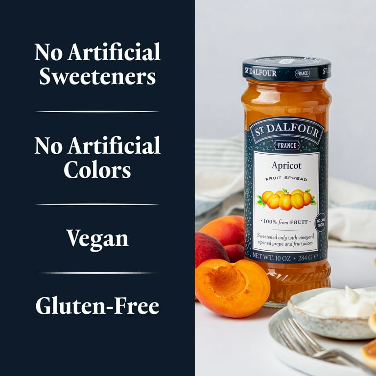 St Dalfour Apricot Fruit Spread, 100% from Fruit, Vegan & Gluten