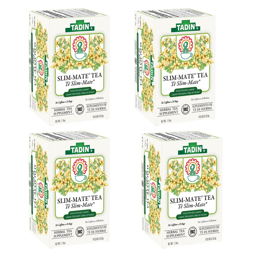Tadin Slim-Mate Herbal Tea. Caffeine-Free Dieter's Tea. Calming and Soothing Weight Loss Aid. 24 Teabags. 1.18 oz. Pack of 4