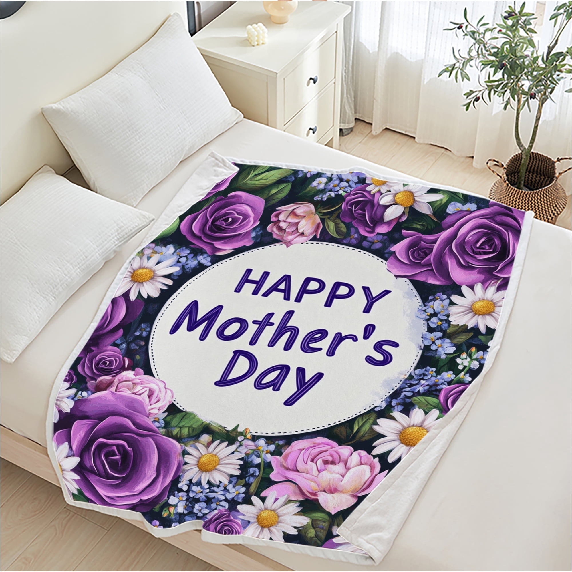 Soft Warm Mom Blanket - Birthday Gift Blanket for Mom Happy Mothers Day Throw Gift for Mother, Wife, Grandma from Daughter, 30"x40"