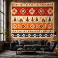 thumbnail image 6 of Star and Pine Tree Landscape on Striped Folk Art, Cozy Rustic for Folk Art Collectors, Neutral Wall Art, Housewarming Gift, Tapestry Wall Hanging for Bedroom and Living Room, 6 of 7