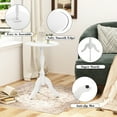 thumbnail image 6 of HLR Round Small End Table Set of 2, Wooden Pedestal Side Coffee Table, 2pcs Vintage Accent Nightstand for Living Room, Bedroom, Entryway, Pure White, 6 of 11