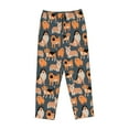 thumbnail image 6 of Uemuo Corgi Collie Pug Pattern Women's Wide Leg Palazzo Lounge Pants with Pockets Light Weight Loose Comfy Casual Pajama Pants-Medium, 6 of 9