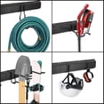 thumbnail image 2 of Tool Organizer Wall Mount Garage Storage Wall Organizer Garden Tool Storage Rack with PC fabric bag holder with Hooks with Straps use for Ski Gears Rake Shovel Yard Tool, 2 of 7