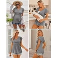thumbnail image 5 of Ekouaer Maternity Shirts 3 Packs Flying Short Sleeve Nursing Tops Pregnancy Clothes Army Green + Grey + Black, 5 of 7