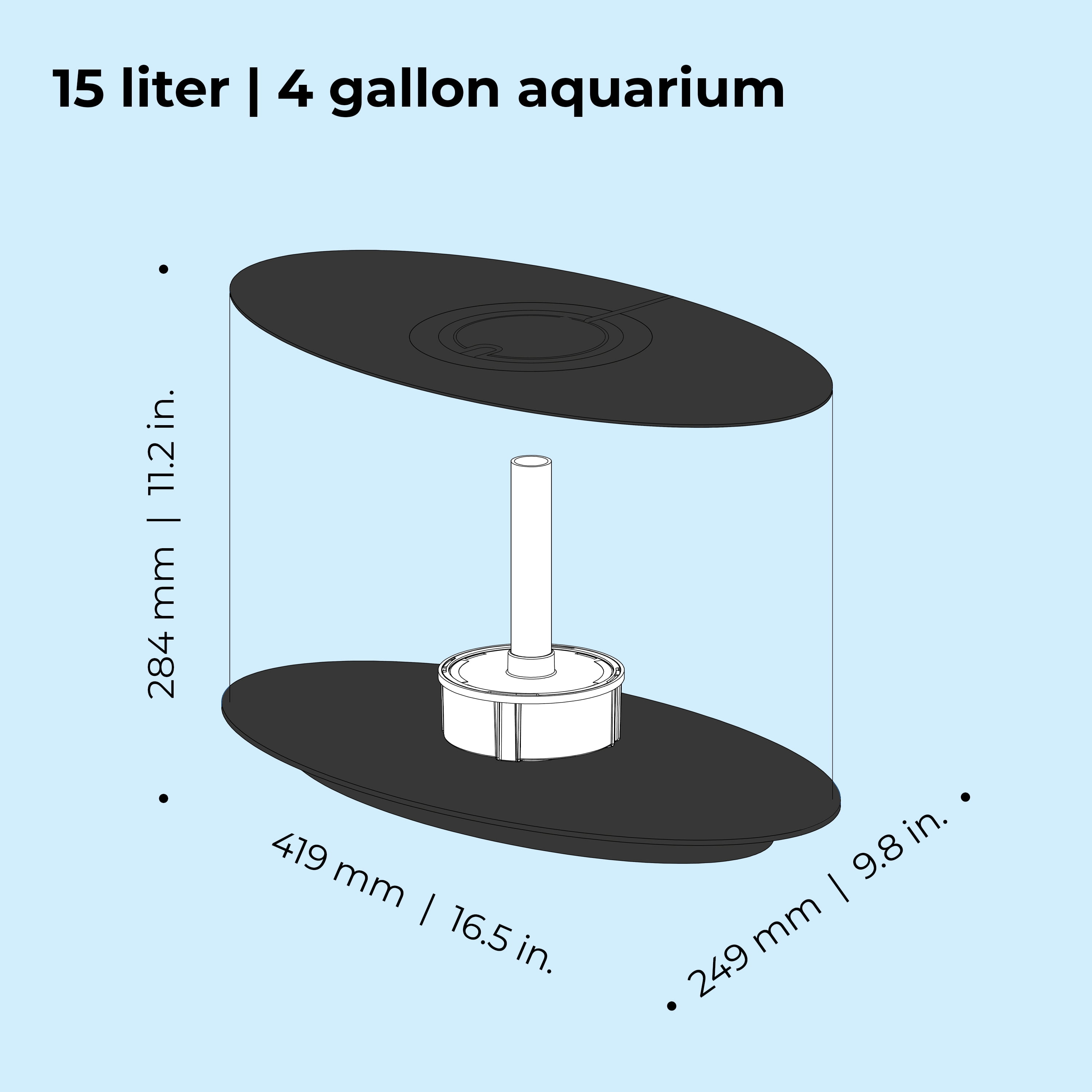biOrb LOOP 15 Aquarium with MCR Light - 4 Gallon, Black