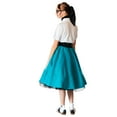 thumbnail image 3 of Hip Hop 50s Shop 1950s Adult 7 Piece Costume Set Poodle Skirt, Petticoat, Polo Shirt with Accessories (Small Teal), 3 of 7