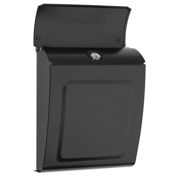 Architectural Mailboxes Aspen Locking Wall Mount Mailbox, Black, Small