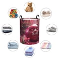 thumbnail image 4 of Balery Surreal Pink Headphones Cesta de ropa redonda con asas, impermeable, independiente, para ropa, juguetes, dormitorio y familia-Medium, 4 of 6