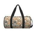 thumbnail image 2 of Gaeub Floral Paisley Lightweight Travel Cylinder Bag Gym Tote Bag Sports Training Duffle Bag with Pockets and Straps, 2 of 8