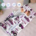 thumbnail image 3 of Kainsy Toddler Nap Mat, Personalized Name Tractor Series Nap Mats for Daycare Preschool Kindergarten Sleeping Bag for Kids Boys Nap Mat with Removable Pillow and Soft Blanket Purple, 3 of 9