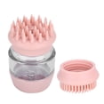 thumbnail image 3 of Cepillo de baño para mascotas, multifunción, masaje, ducha, cepillo, peine, accesorio para perros, color rosa, 3 of 5