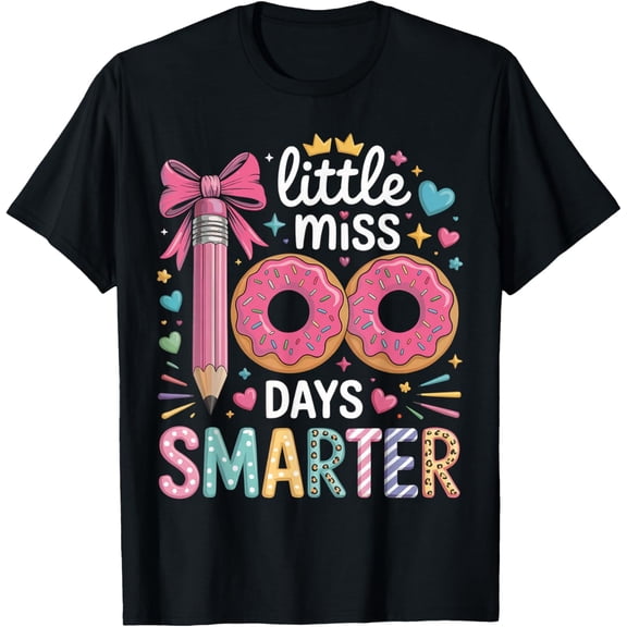 Little Miss 100 Days Smarter 100th Day of School T-Shirt
