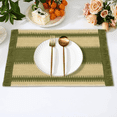 thumbnail image 4 of Homieway Placemats Set of 4, Boho Tassel Paper Woven Braided Placemats 12x18 inch Aesthetic Natural Rustic Place Mats for Dinner Wedding Party Beach Farmhouse Table Decoration, Green, 4 of 6
